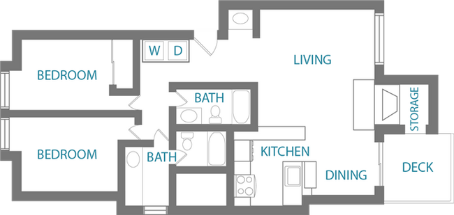 2 Bed 2 Bath 0421 floor plan